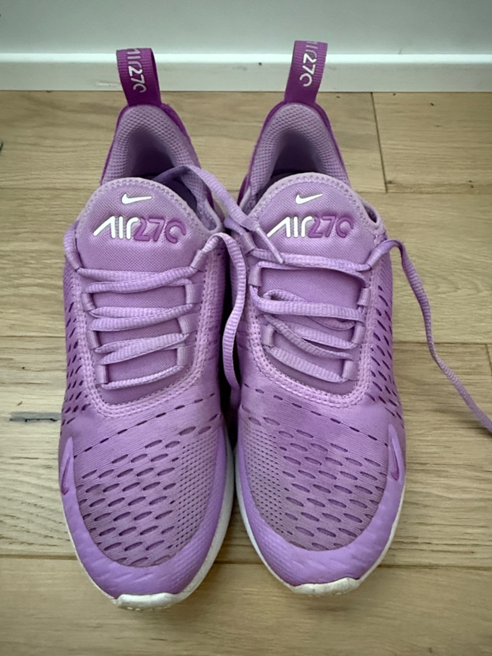 943345-501 Nike Air Max 270 Fuchsia Purple White Pink Kids Youth Size 4.5 Y